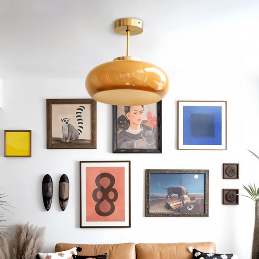 Elegant Vintage Glass Flush Mount Ceiling Light Fixture with Integrated LED - 2