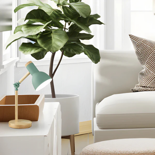 Sleek Adjustable LED Table Lamp - Modern Wooden & Metal Bedside Lamp - 2