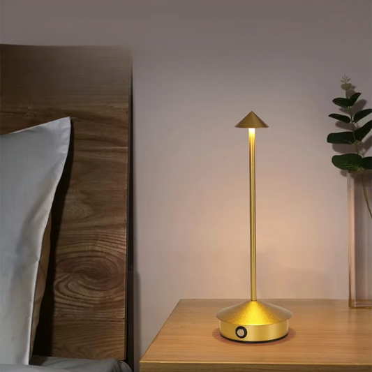 Sleek Aluminium Cone Cordless Table Lamp with Touch Control and Adjustable Lighting - 2