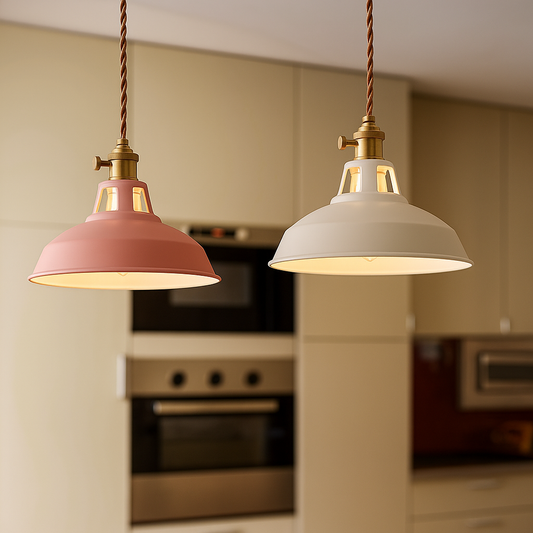 Vibrant Industrial Metal Dome Pendant Light - Energy-Saving LED Kitchen Island Lighting - 2