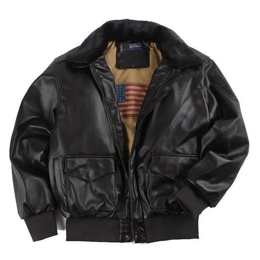 Maxim Vintage Leather Motorcycle Jacket - Winter-Ready Biker Style 1