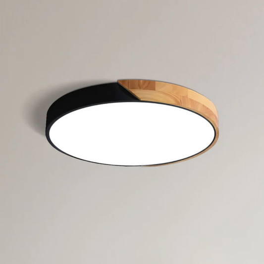 Elegant Scandinavian Wooden LED Ceiling Light Fixture - Modern Flush Mount Design - 2