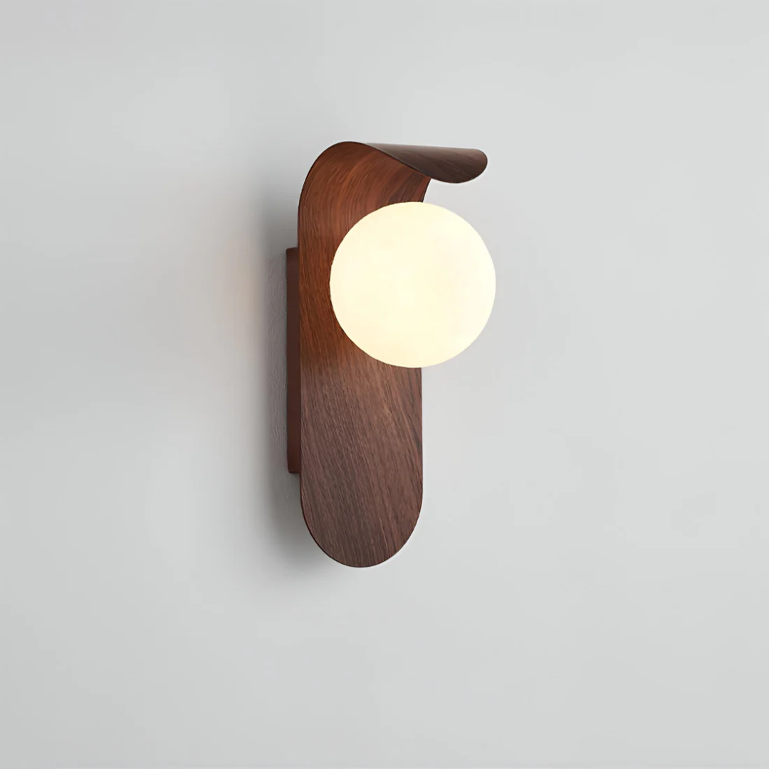 Scandinavian Wood Globe Wall Sconce - Energy-Efficient LED Wall Light 1